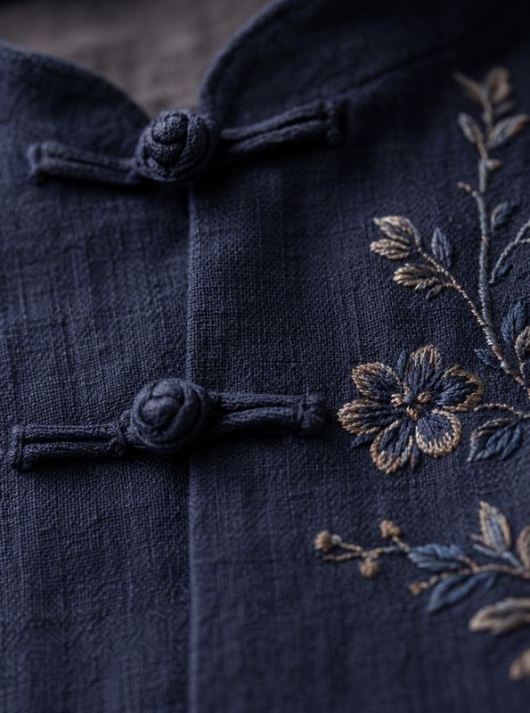 Fabric and embroidery detail