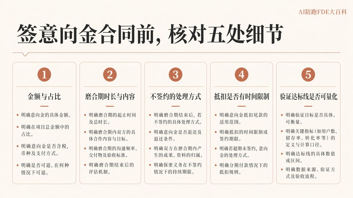 AI陪跑意向金抵扣：付款前確認三項約定