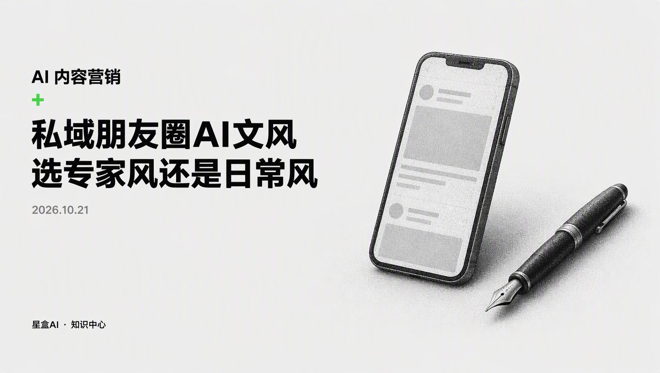 私域新號發朋友圈：私域朋友圈AI文風選專家風還是日常風？