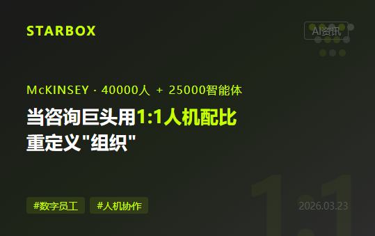 McKinsey把25000個AI智能體算作"員工":當全球最大諮詢公司用1:1人機配比重定義組織,你的企業準備好了嗎?