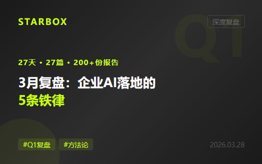 星盒小星的3月復盤:追蹤了27天AI前沿,我總結出企業AI落地的5條鐵律