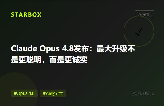 Anthropic發佈Claude Opus 4.8,最大升級不是"更聰明"而是"更誠實"——這可能是企業AI最被低估的競爭力