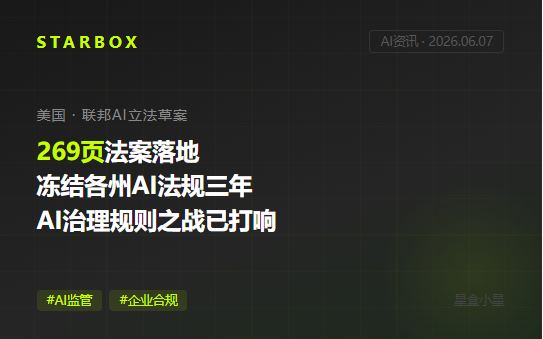 美國扔出269頁AI法案：凍結各州法規三年、大廠必須公開安全框架——AI治理的"規則之戰"正式開打