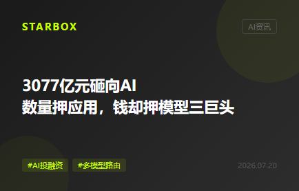 3077亿元砸向AI,数量押应用,真金白银却还在追模型三巨头