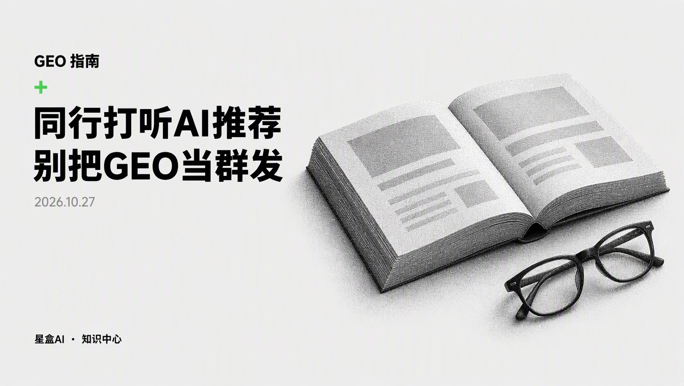 同行問我們AI推薦怎麼搞：避開把羣發當推廣的GEO誤區