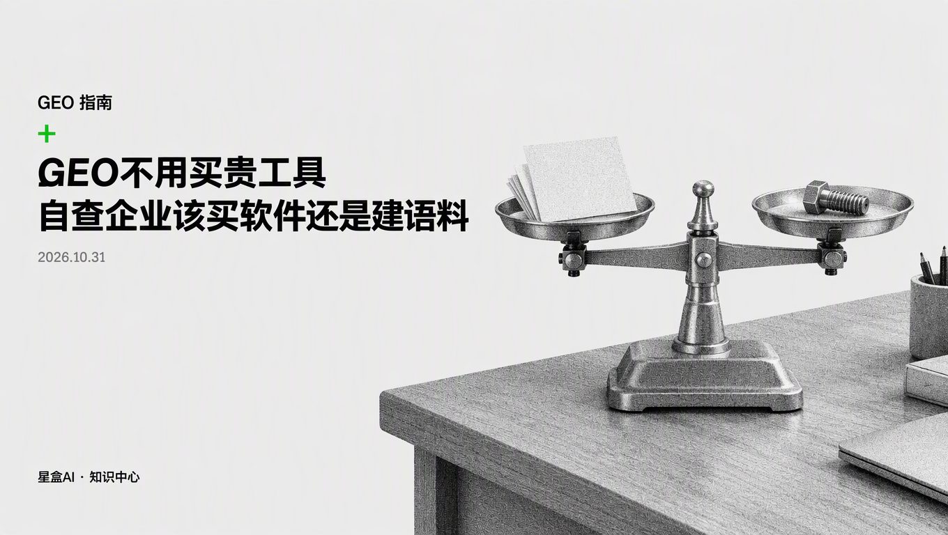 GEO工具选型别花冤枉钱:自查企业适合买软件还是自建语料