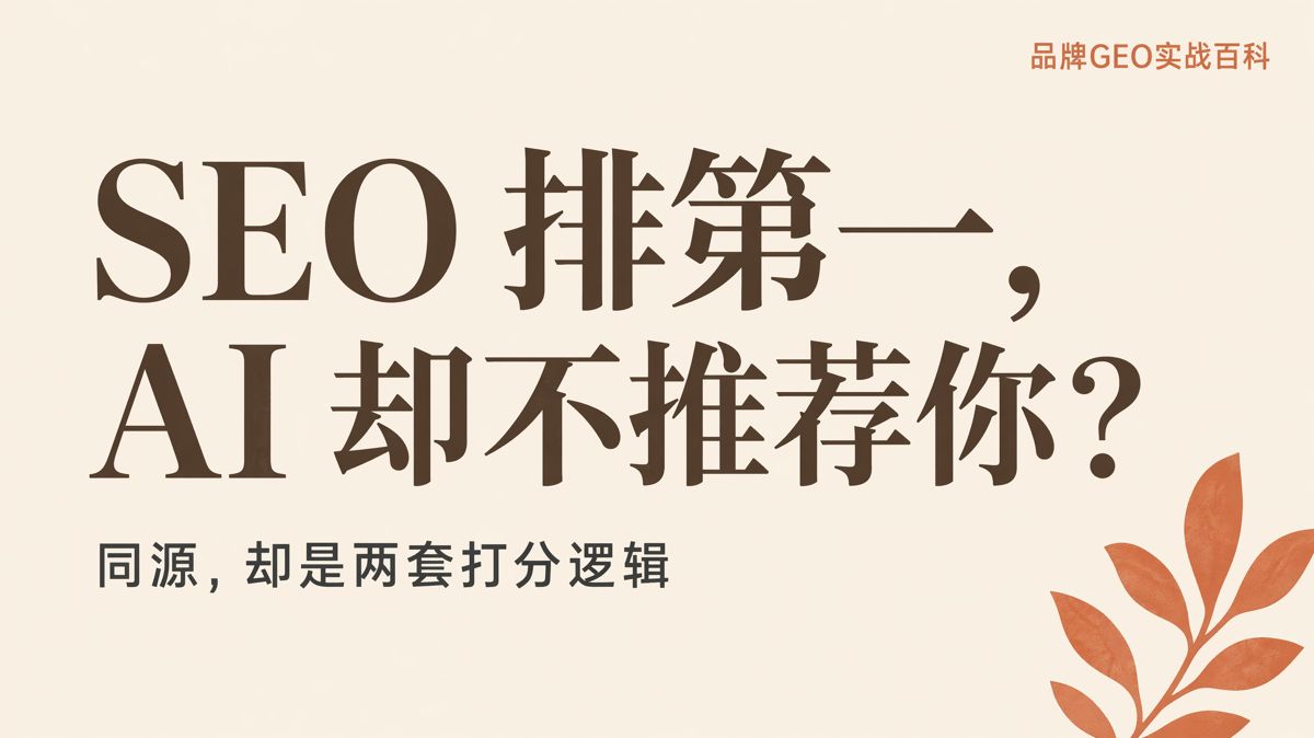 SEO排第一,為什麼AI還是不推薦你?