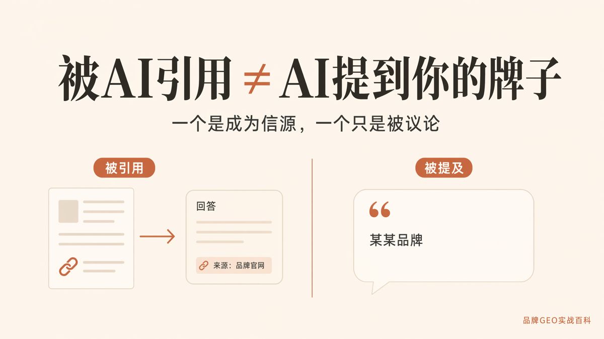 被AI引用和被AI提及，有什么区别？