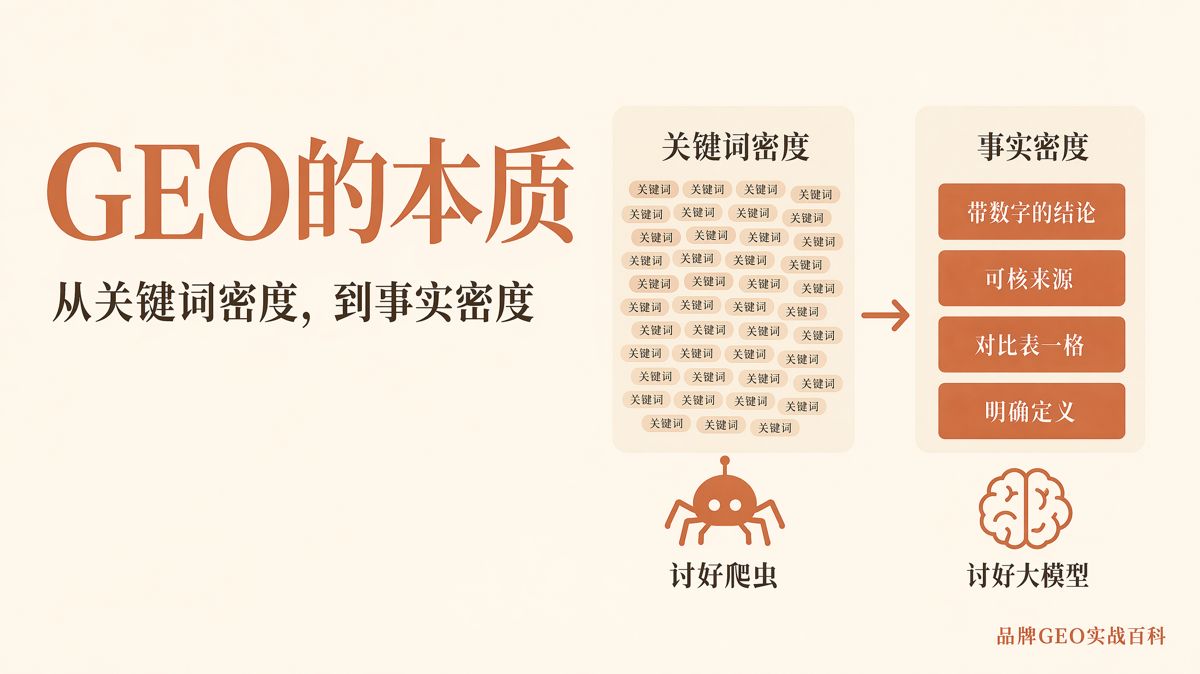 GEO的本質:從關鍵詞密度到事實密度
