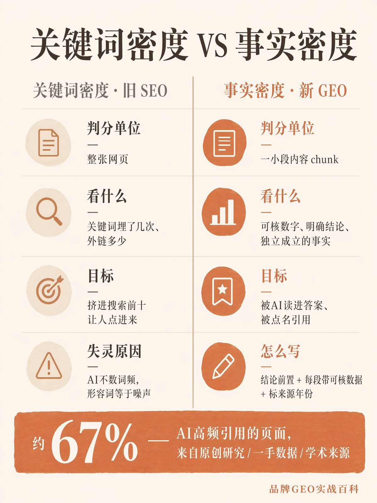 GEO的本質:從關鍵詞密度到事實密度