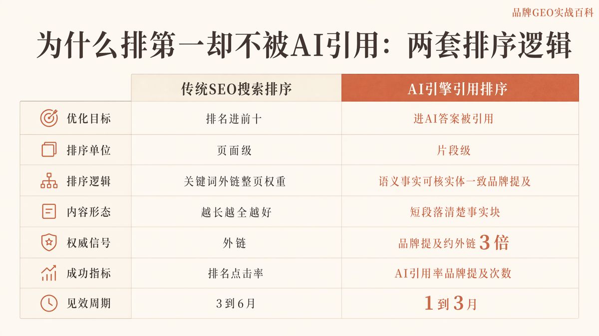 百度排第一,AI為什麼不推薦你