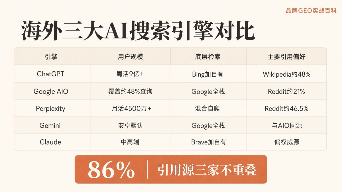 海外AI搜尋三家主導,國內怎麼對照