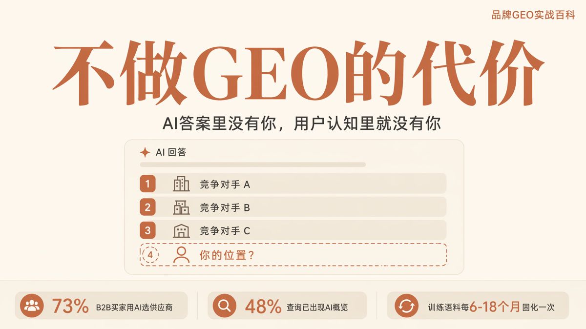 不做GEO的代價:AI答案裏沒有你