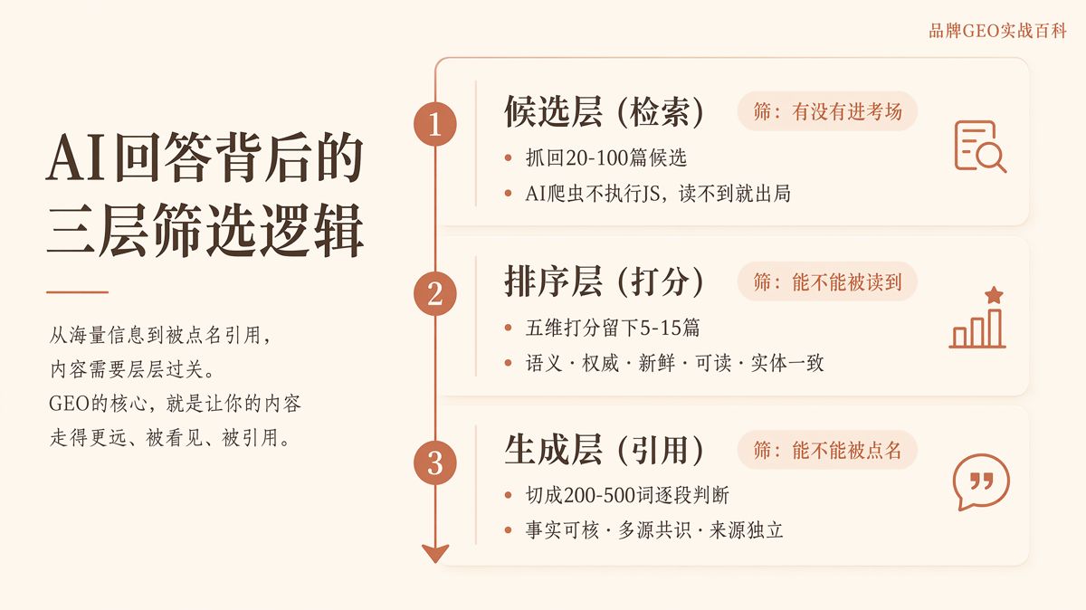 AI是怎麼選答案的：三層篩選詳解