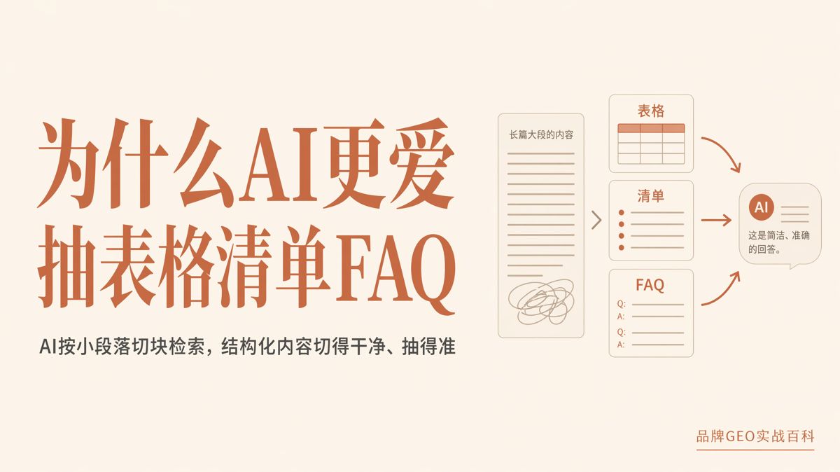 AI为什么更容易引用表格、清单和FAQ