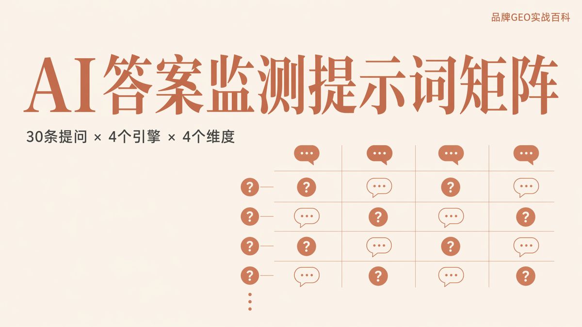 AI答案監測:用30條提示詞建立複測矩陣