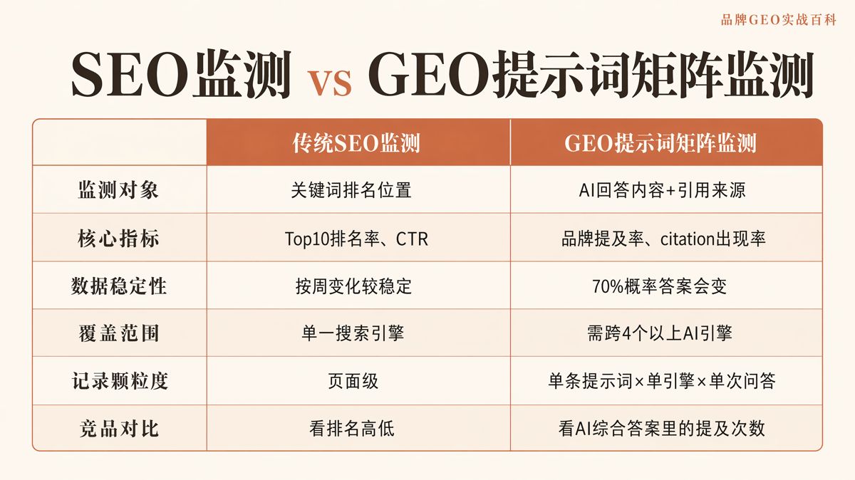 AI答案監測:用30條提示詞建立複測矩陣