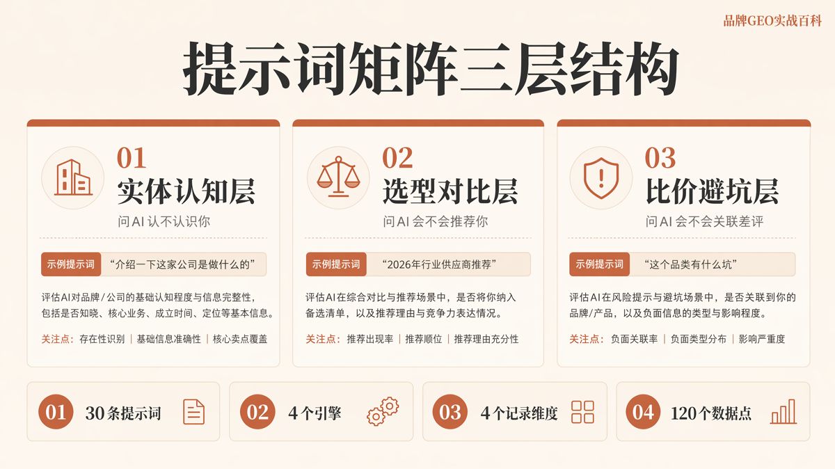 AI答案監測:用30條提示詞建立複測矩陣