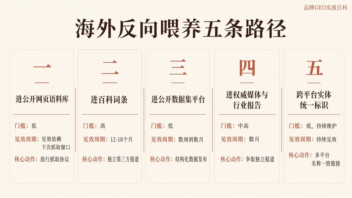 海外品牌GEO:積累公開語料的五條路徑