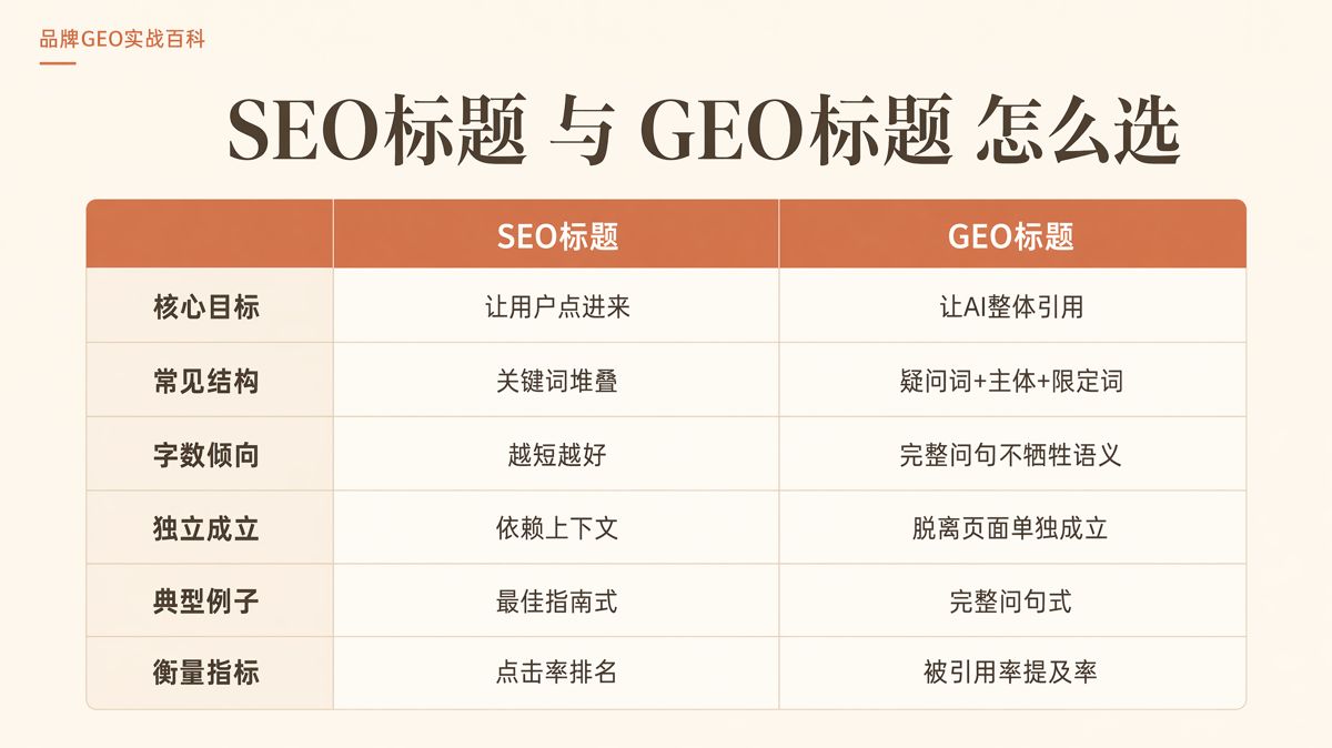 GEO標題怎麼寫更容易被AI引用