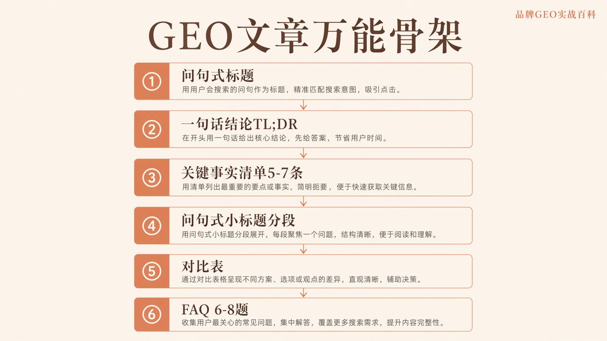 GEO文章有固定模板嗎?一套可複用的結構