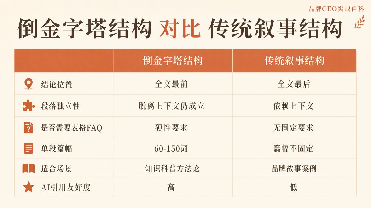 GEO內容怎麼排結構?一套倒金字塔寫法