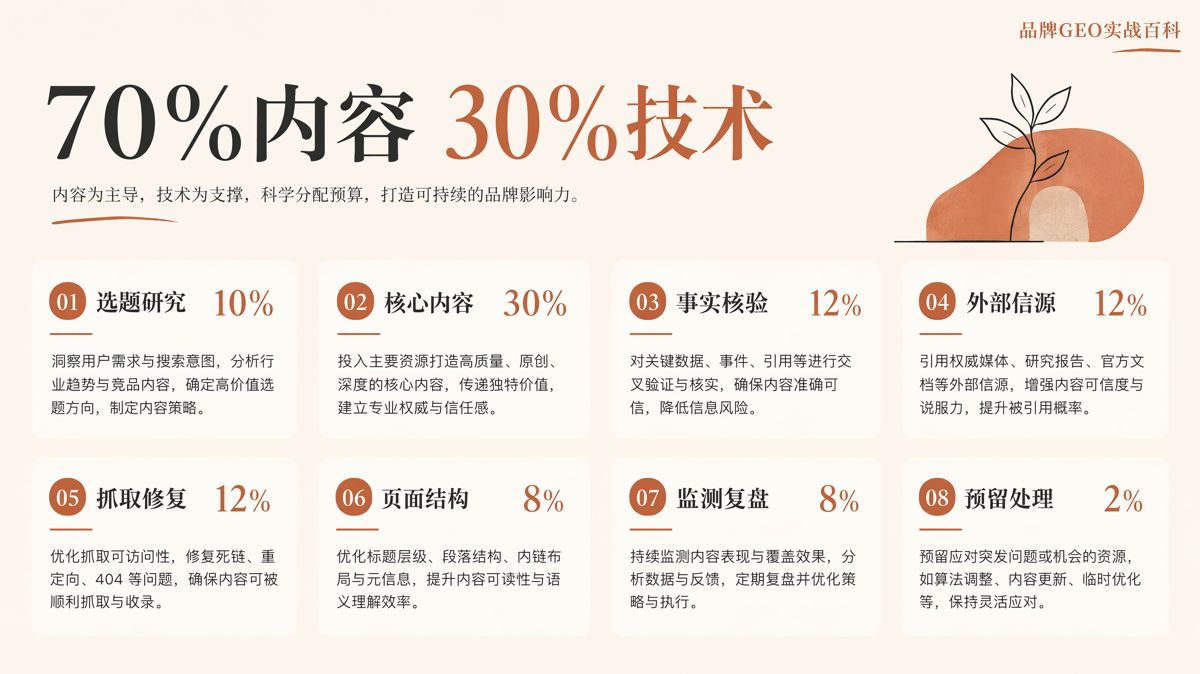 GEO預算怎麼分?多數項目可從七三比例起步