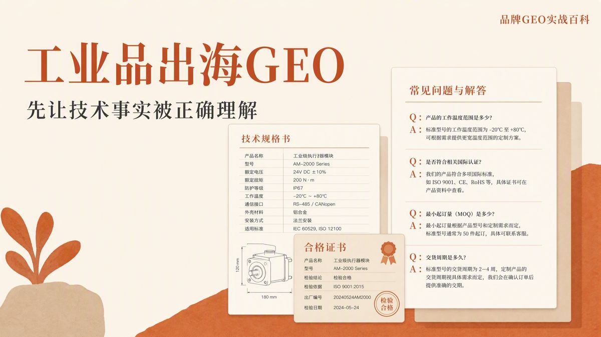 工業品出海GEO怎麼做:先建立可核驗的資訊體系