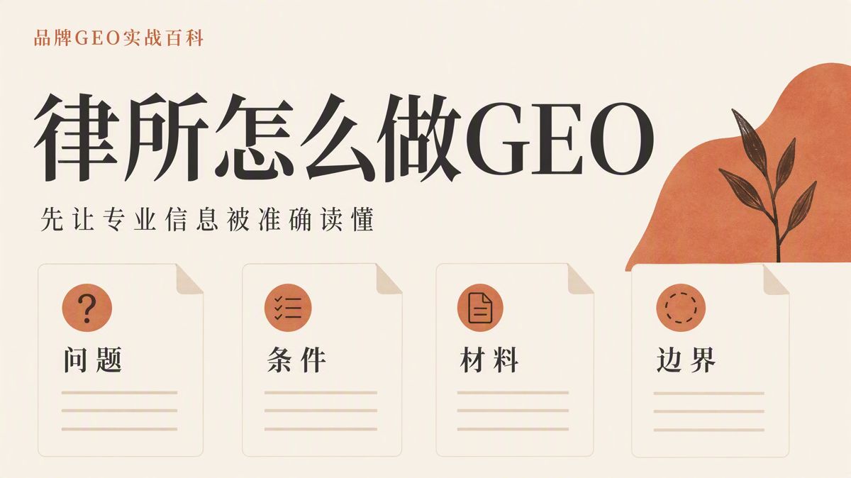 律所怎麼做生成式搜尋優化(GEO)