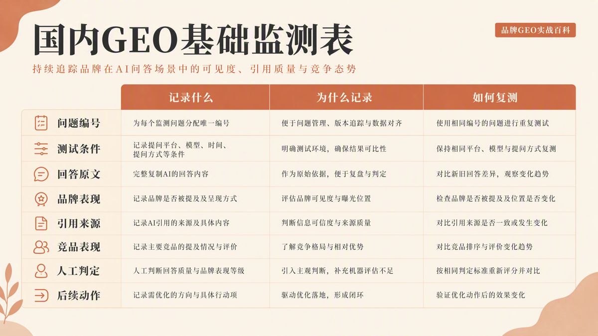 國內 GEO 怎麼監測?一套可持續複測的方法