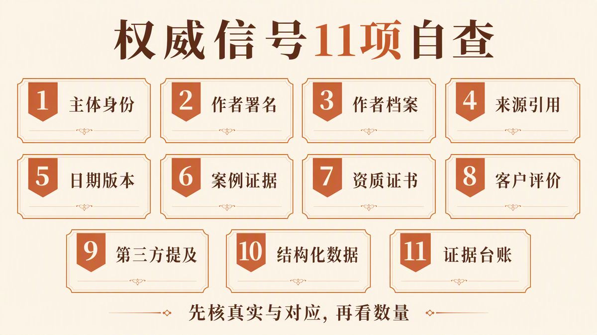 GEO權威信號上線前:11項自查清單